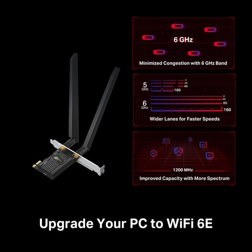 Tp-link Archer Txe72e Adaptador De Red Pcie Axe5400 Wifi6e