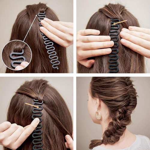 Trenzado Para Peinar El Cabello,4pcs Trenzado Cabello Mujere