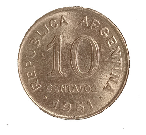 Argentina 10 Centavos 1951 Sin Circular Cj 237