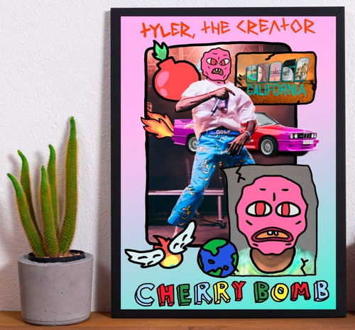 Cuadro Marco Negro Poster 33x48cm Tyler The Creator Cherry