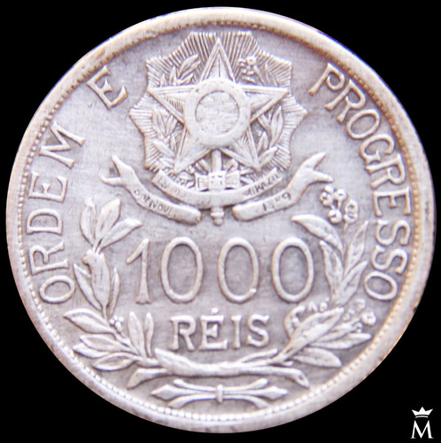  Mg* Brasil 1913 Moneda De 1000 Reis De Plata Estr. Unidas