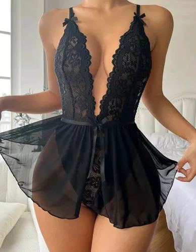 Ropa Lencería Estilo Corset Con Encaje En Contraste De Malla