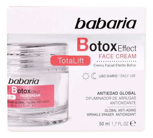 Babaria Crema Facial Efecto Botox 30ml Tipo de piel Todo tipo de piel