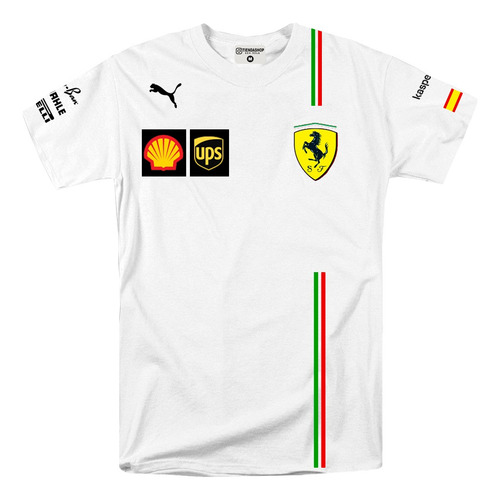 Franela Scuderia Ferrari F1 2021 Manga Corta De Algodon