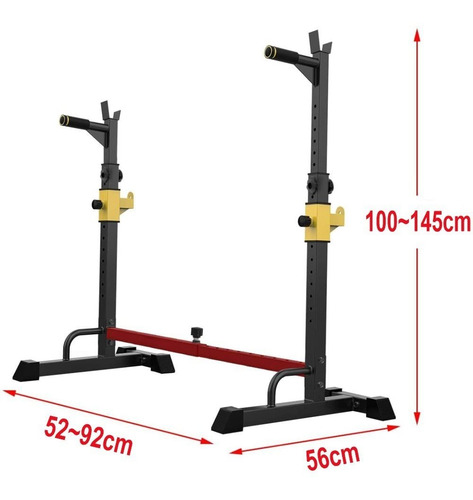 Imagen 2 de 10 de Rack Squat Multifunción Premium Soporte Sentadilla Pecho Gym