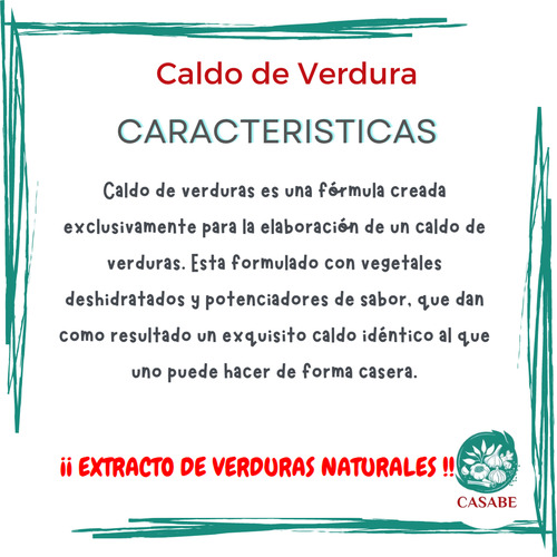 Caldo De Verduras En Polvo X 1kg (sabor Natural)