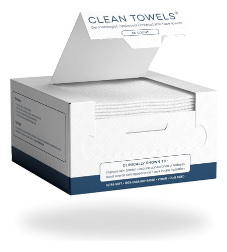 Clean Skin Club Toallas Faciales Clínicamente Probadas 100ud Color Blanco Ultrasuave
