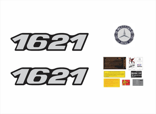 Adesivos Resinados Compatível Mercedes 1621 Etiquetas R046 Cor PADRÃO
