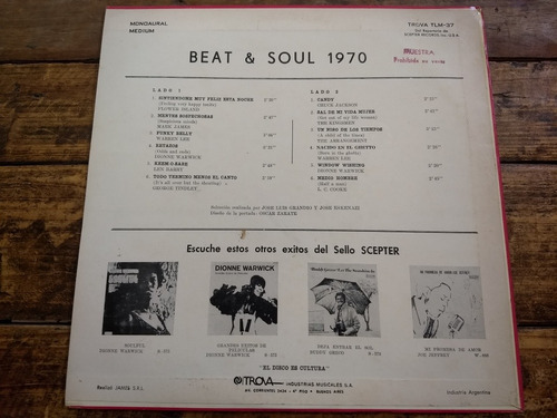 Beat Soul 1970 Lp V/a Trova Warren Lee Chuck Jackson Funk (Usado)