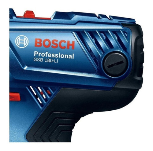 Imagen 4 de 4 de Taladro percutor inalámbrico de 13mm Bosch GSB 180-LI 18V + accesorios con maletín de transporte + 2 baterías 1.5ah y cargador 220V