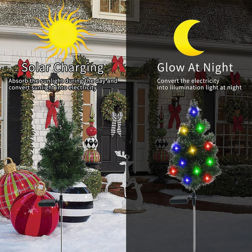 Luces Solares De Estaca De Jardín Para Árbol De Navidad, Luc