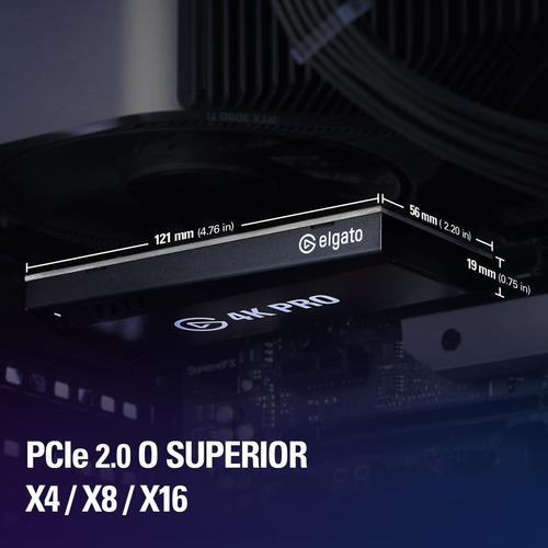 Elgato 4k Pro Traspaso De Señal En 8k60/captura En 4k60 Para Pc, Ps5, Xbox Series X, Captura En Hasta 240 Fps, Con Hdmi 2.1, Vrr, Hdr10, Compatible Con Pc Con Windows Y Configuraciones Con Dos Pc