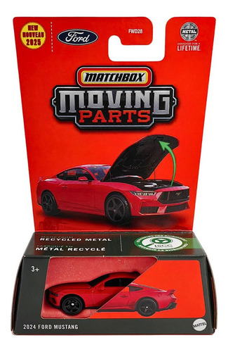 Matchbox Moving Parts Y Clásicos Autos Metal Varios Mod 1/64 01/2025 Ford Mustang 2024 Rojo Mbx Moving Parts