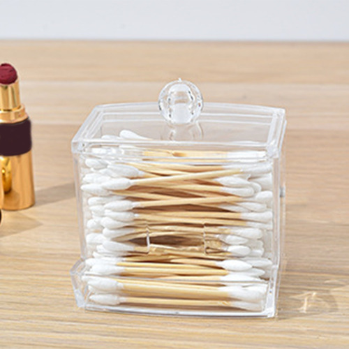 Estuche Para Bastoncillos De Algodón, Tapa Transparente, A P
