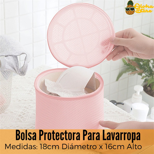 Imagen 3 de 10 de Bolsa Red Malla Protectora Corpiño Lavarropas Cilíndrica