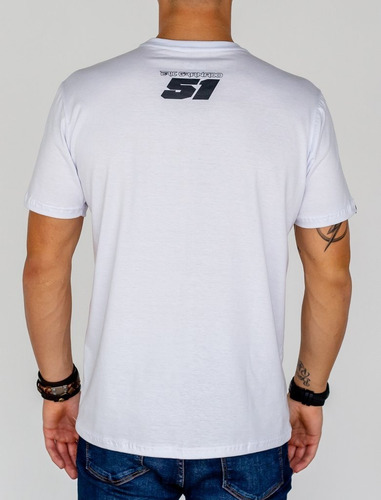 Imagem 3 de 5 de Camiseta Eric Granado Piloto Eg Raio Preto Branco Oficial