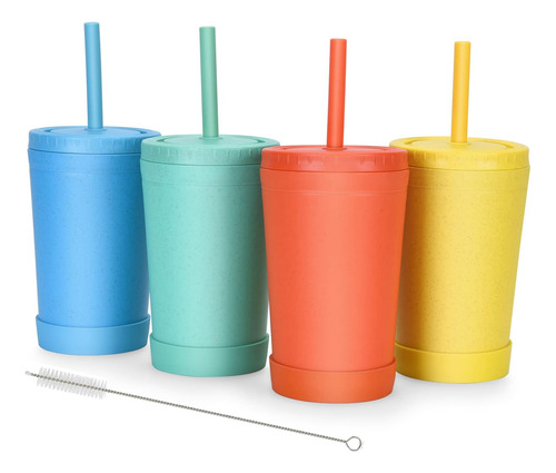 Homestockplus Reutilizable Tazas De Paja De Trigo Con Tapas