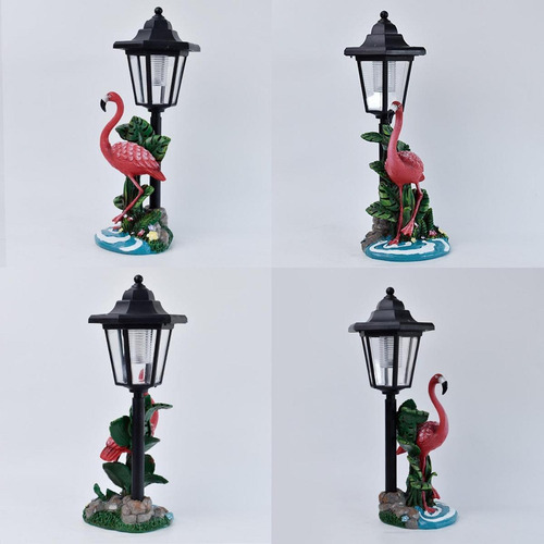 Figura De Flamenco De Patio, Luz Solar Con Energía,