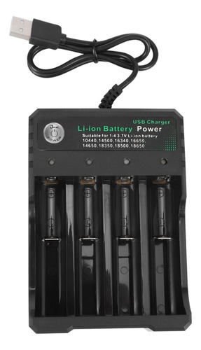 Cargador De Batería De Litio 18650 4 Ranuras 3.7v Smart Usb