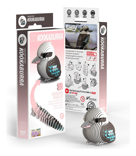 Eugy Kookaburra - Rompecabezas 3d, 27 Piezas, Ecológico, J.