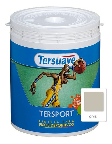 Tersuave Tersport Piso Deportivo Acuoso 20 Lts - Mix Acabado Satinado Color Gris