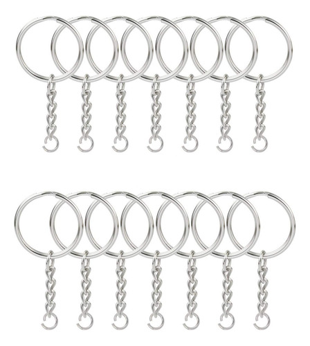 50 Llaveros Divididos Con Cadena De 1 Pulgada Y Anillos De