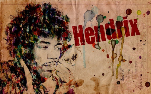 Foto Poster Rock Arte 56cmx90cm Jimi Hendrix Decoração Pub
