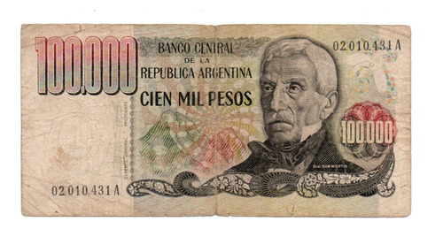Billete Argentina 100000 Pesos Ley Bottero 2502