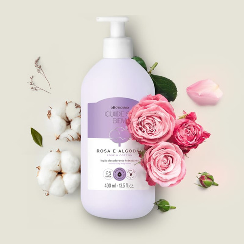 2 Hidratantes Cuide-se Bem Rosa E Algodão + Nuvem Oboticário