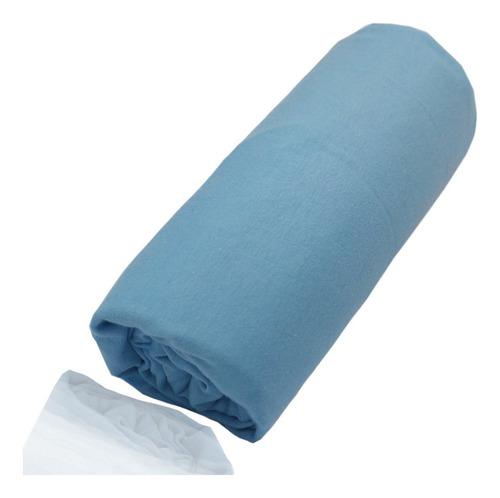 Lençol Berço Anti Alergico C/ Elastico Bebe Enxoval Infantil Cor Azul