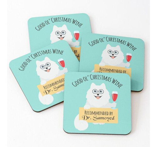 Set Posavasos Buen Vino Navideño Añejo Recomendado Por El Dr