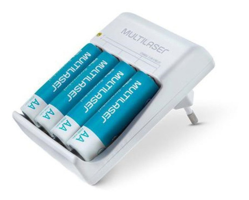 Imagem 3 de 5 de Kit Pilha Recarregável Com Carregador Bivolt Multilaser