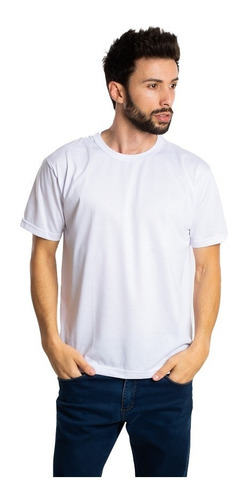 Imagem 1 de 3 de 10 Camisetas Brancas Pv Malha Fria 67% Poliéster 33% Viscose