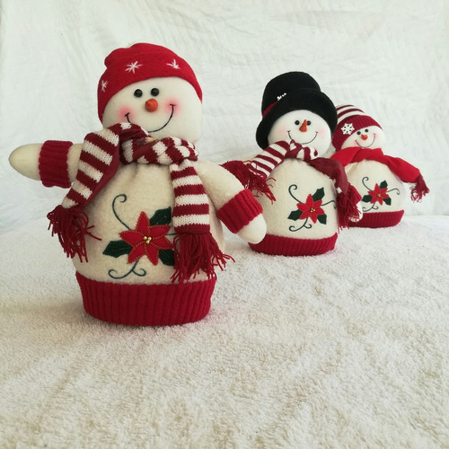 3 Muñecos De Nieve - Decoración Navideña - Navidad - Snowman