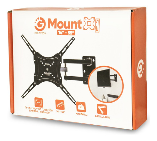Imagen 2 de 6 de Soporte Para Televisor 14 A 55 50kg Extensible C Mov