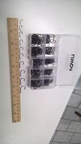 Kit Anzol Aço Carbono 600 Unid. + Caixa + 1kg Chumbadas