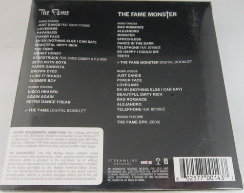 Lady Gaga - The Fame Usb Cerrado Importado Usa