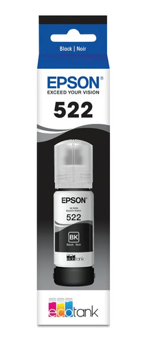 Epson T522 Ecotank Tinta Genuina Negra Botella 522