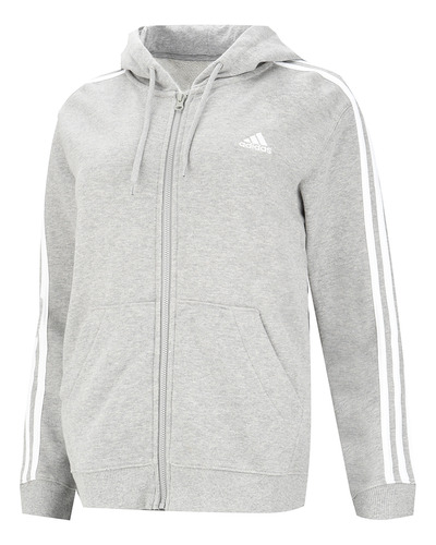 Buzo adidas Essentials 3 Stripes En Gris Y Blanco | Dexter