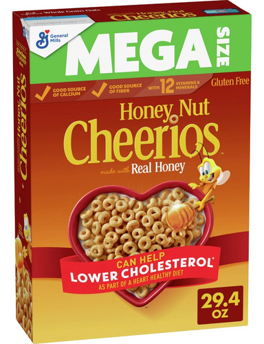 Cereal Americano Honey Nut Cheerios Mega Size 833g