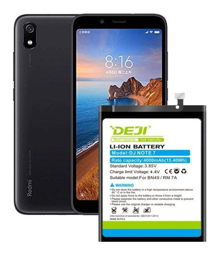 Bateria Litio Para Xiaomi Redmi 7a Bn49 4000mah Marca Deji