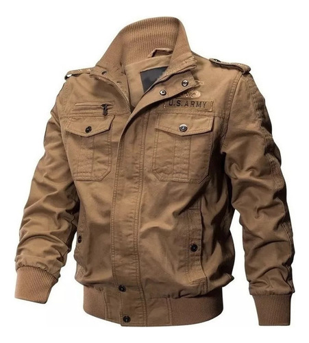 Chamarra Militar Masculina Con Cremallera, Chamarra Aviadora