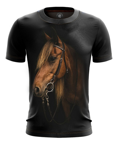 Camisa T-shirt Masculina Estampa Cavalo Cavalo Preta Country