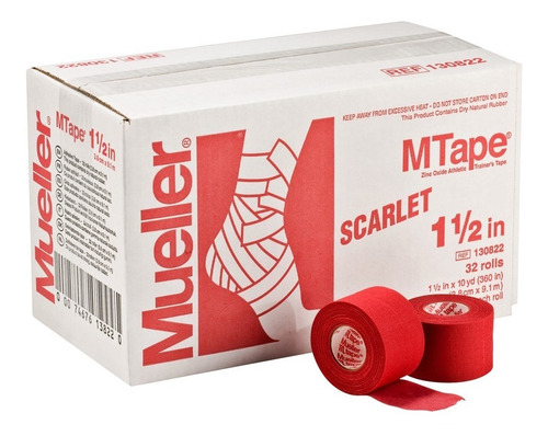 Mueller Cinta M Tape Mueller Roja 32 Rollos 3.8 Cm X 9.1 M