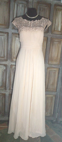 Lindo Vestido Largo. Rosa Viejo (nude). Talla M. Nuevo