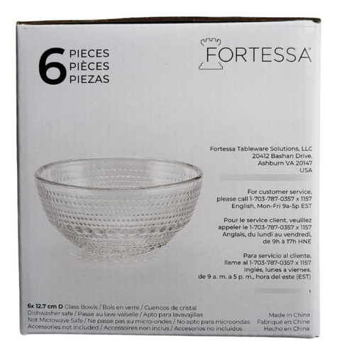 Juegos De 6 Tazones Bowls Cristal Transparente Resistentes Cristal Claro