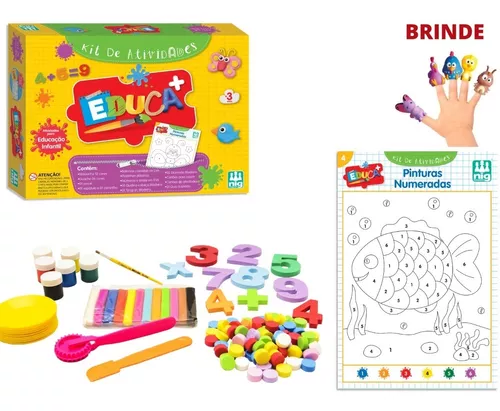 Jogos Educativo Infantil Kit De Atividade Pedagógica Pintura - ShopJJ -  Brinquedos, Bebe Reborn e Utilidades