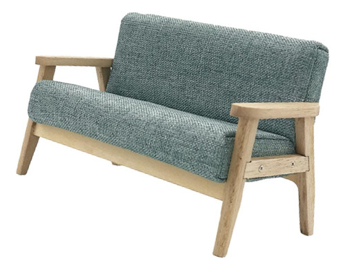 1/12 Mini Sofá Doble Muebles De Para Casa De , De Gris