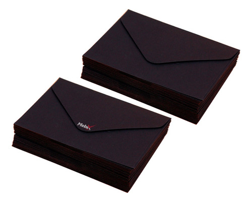 40pz Mini Sobres De Papel Kraft Tarjetas Invitaciones Cartas Color Negro