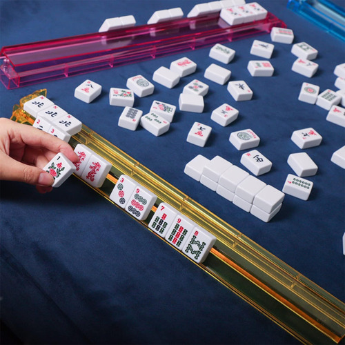 Estante Y Empuje De Azulejos De Mahjong Todo En Uno, Estante
